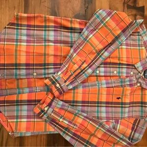 Ralph Lauren Orange and Purple Button Down Shirt